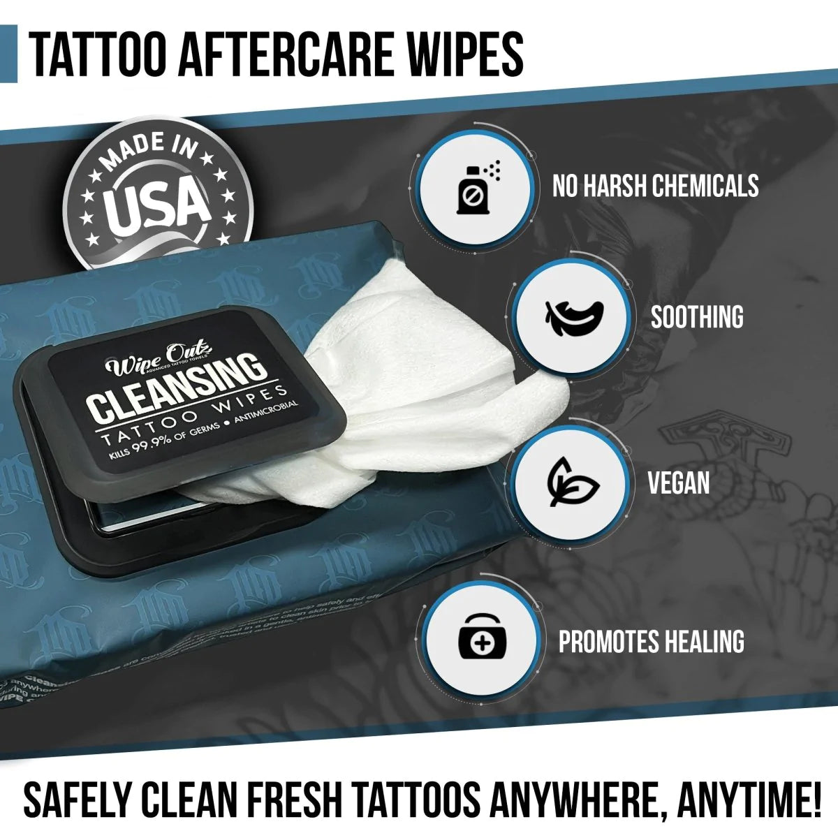 WIPE OUTZ Cleansing Tattoo Wipes