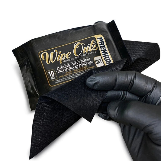 WIPE OUTZ Black Tattoo Towels (10CT)