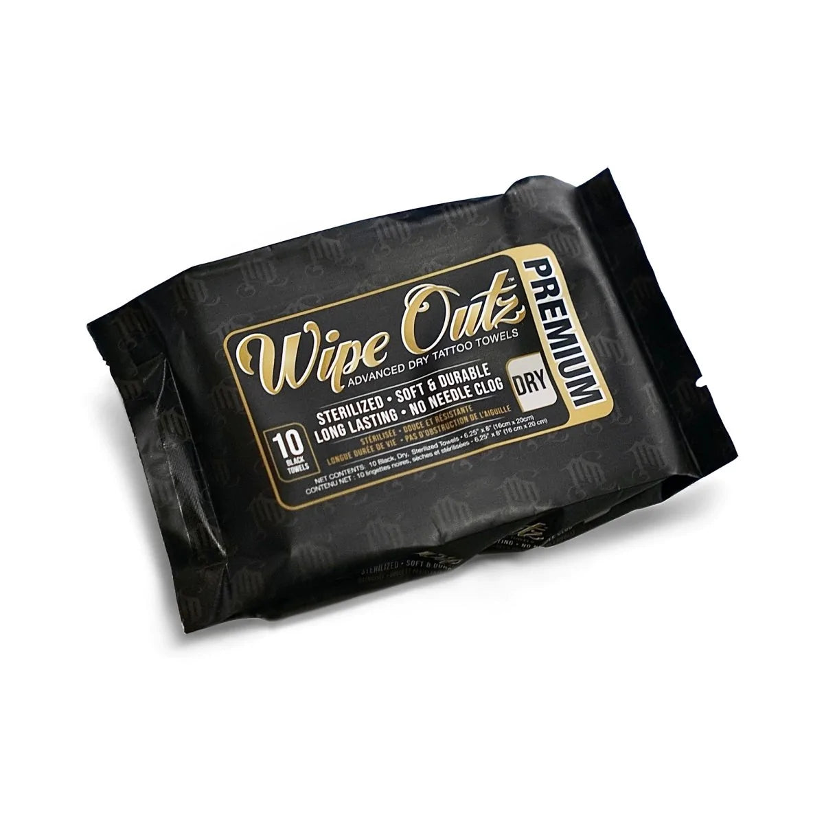 WIPE OUTZ Black Tattoo Towels (10CT)