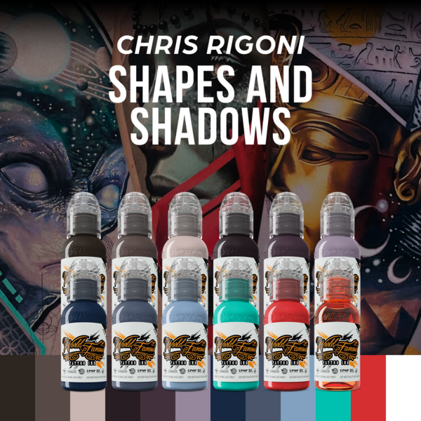 WORLD FAMOUS Chris Rigoni Shadows & Shapes 12 Bottle Ink Set