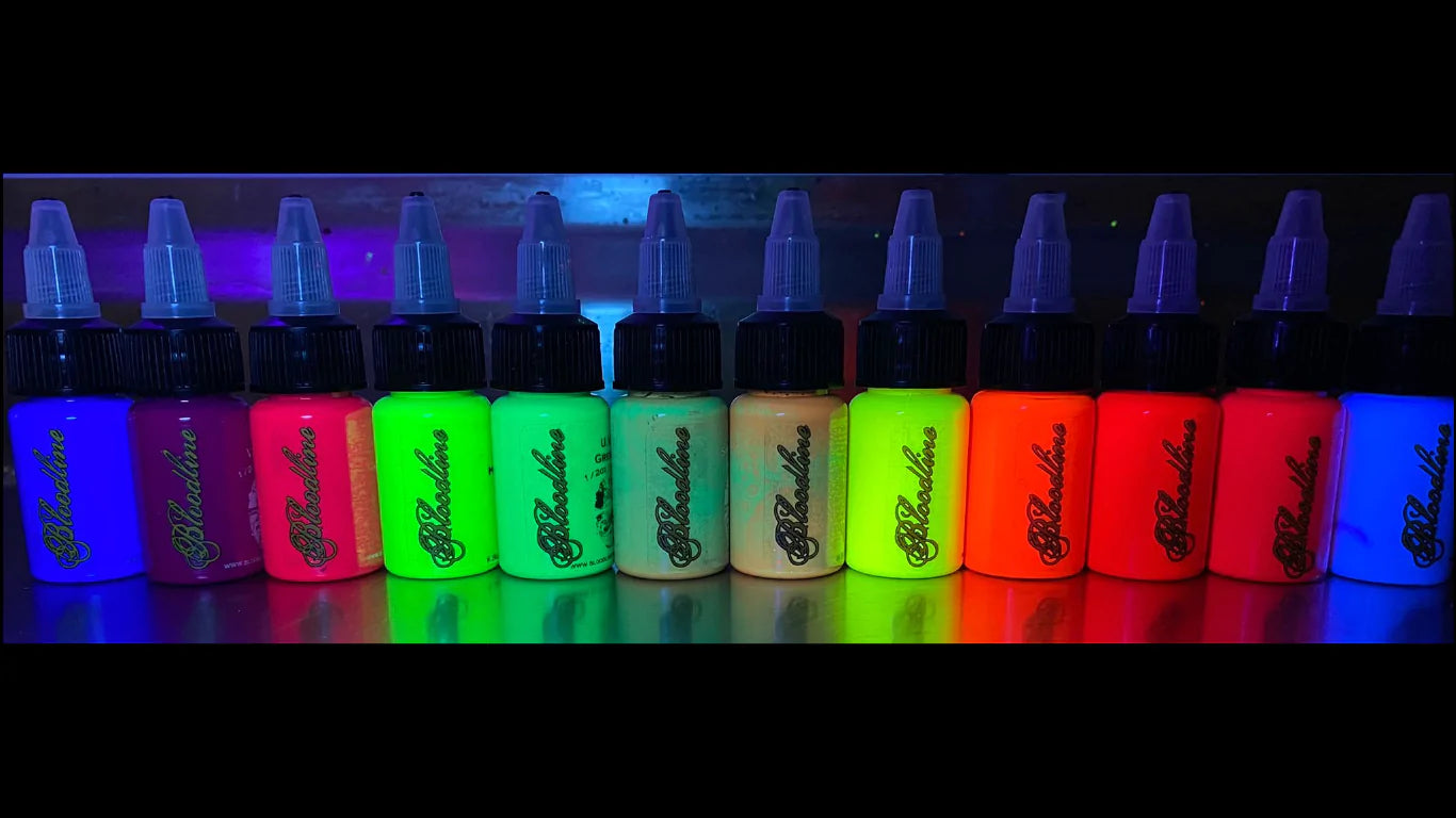 Bloodline Ink Professional Blacklight UV 6 Color Set